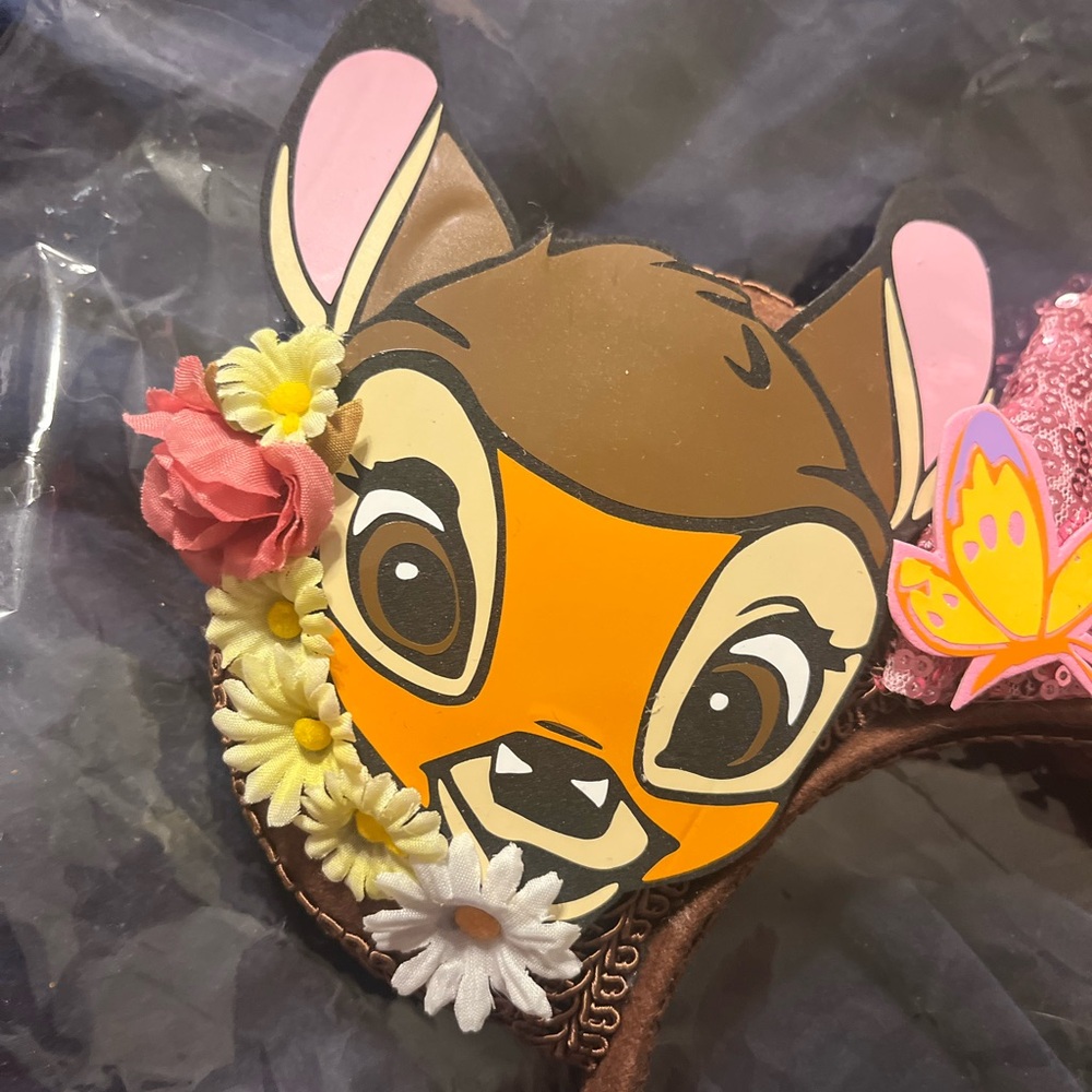 Custom Bambi and Thumper Floral Headband - Picture 2 of 6